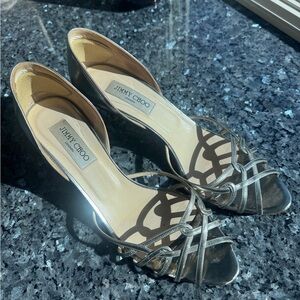 Jimmy Choo Metallic Strappy Heels 42